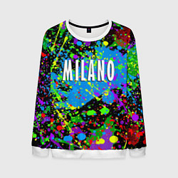 Свитшот мужской Milano - abstraction - Italy, цвет: 3D-белый