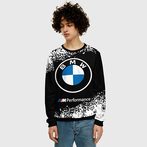 Мужской свитшот BMW БМВ / 3D-Черный – фото 3