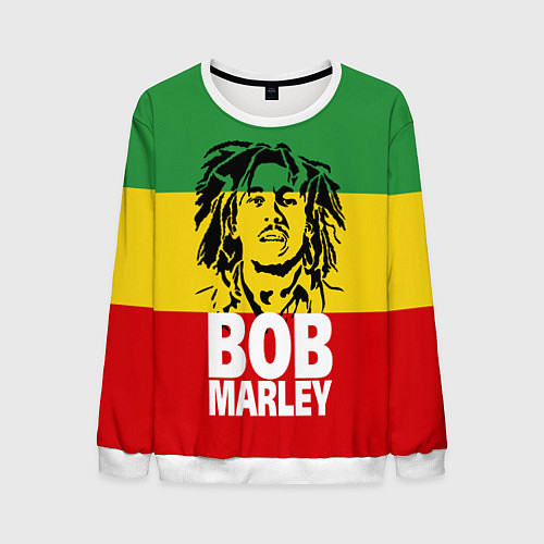 Мужской свитшот Bob Marley / 3D-Белый – фото 1