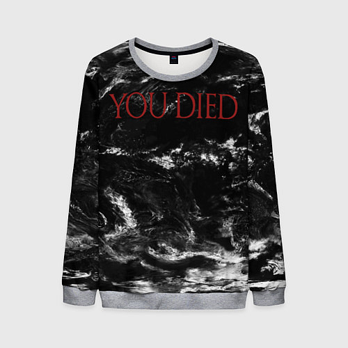 Мужской свитшот YOU DIED / 3D-Меланж – фото 1