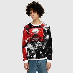 Свитшот мужской Кен канеки, цвет: 3D-белый — фото 2