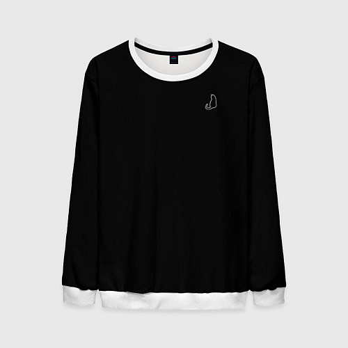 Мужской свитшот Минимализм котик / 3D-Белый – фото 1