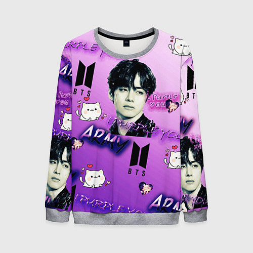 Мужской свитшот I purple you / 3D-Меланж – фото 1