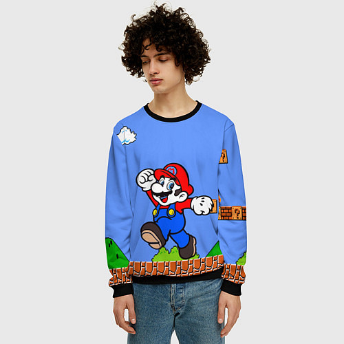 Мужской свитшот Mario / 3D-Черный – фото 3