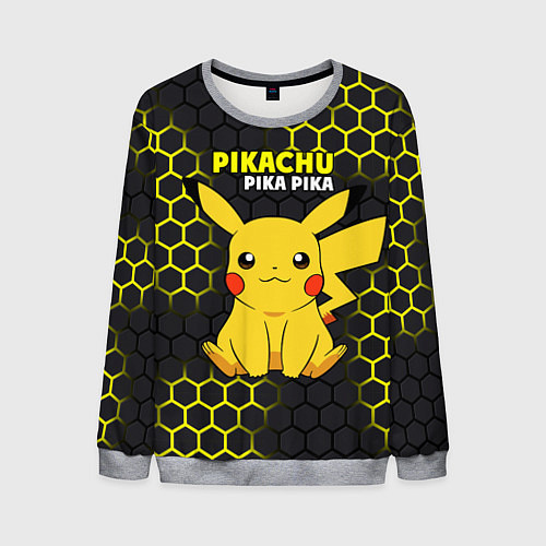 Мужской свитшот Pikachu Pika Pika / 3D-Меланж – фото 1