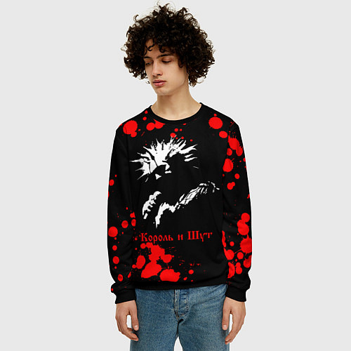 Мужской свитшот КОРОЛЬ И ШУТ / 3D-Черный – фото 3