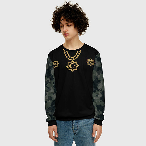 Мужской свитшот Akhmat fight club / 3D-Черный – фото 3