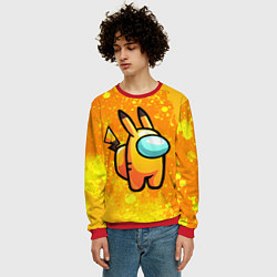 Свитшот мужской AMONG US - Pikachu, цвет: 3D-красный — фото 2