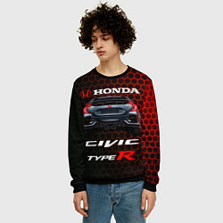 Свитшот мужской Honda Civic Type R, цвет: 3D-черный — фото 2