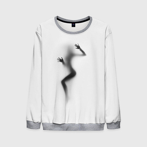 Мужской свитшот ДЕВУШКА ЗА СТЕКЛОМ / 3D-Меланж – фото 1