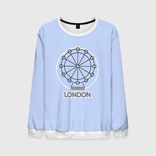 Мужской свитшот Лондон London Eye / 3D-Белый – фото 1
