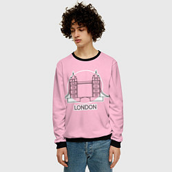 Свитшот мужской Лондон London Tower bridge, цвет: 3D-черный — фото 2