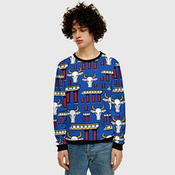 Свитшот мужской БЕЛЫЙ БЫК СИМВОЛ 2021 ГОДА, цвет: 3D-черный — фото 2