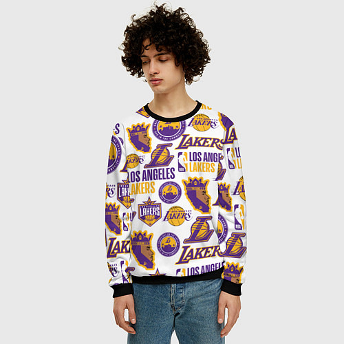Мужской свитшот LAKERS LOGO / 3D-Черный – фото 3