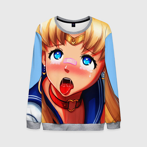 Мужской свитшот SAILOR MOON AHEGAO / 3D-Меланж – фото 1