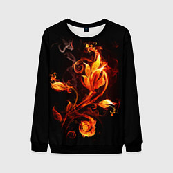 Свитшот мужской Огненный цветок, цвет: 3D-черный