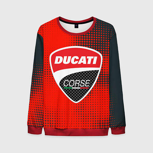 Мужской свитшот Ducati Corse logo / 3D-Красный – фото 1