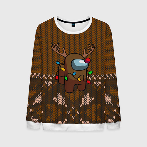 Мужской свитшот Among Us Merry Christmas Z / 3D-Белый – фото 1