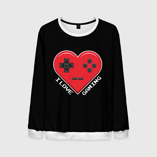 Мужской свитшот I Love Gaming / 3D-Белый – фото 1