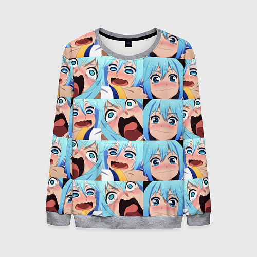 Мужской свитшот Аква Коносуба Aqua Konosuba / 3D-Меланж – фото 1