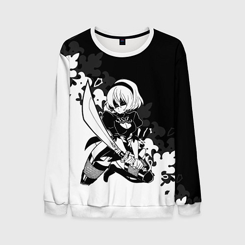 Мужской свитшот NIER AUTOMATA / 3D-Белый – фото 1