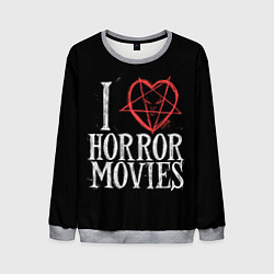 Свитшот мужской I Love Horror Movies, цвет: 3D-меланж