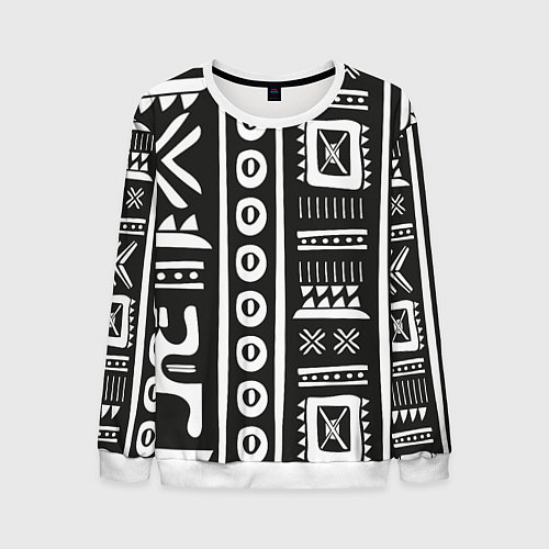 Мужской свитшот Этнический узор / 3D-Белый – фото 1