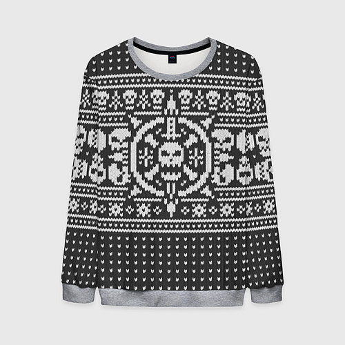 Мужской свитшот Свитер с черепами / 3D-Меланж – фото 1