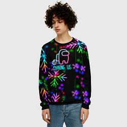 Свитшот мужской Among Us New Year, цвет: 3D-черный — фото 2