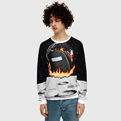 Свитшот мужской Among Us fire, цвет: 3D-белый — фото 2
