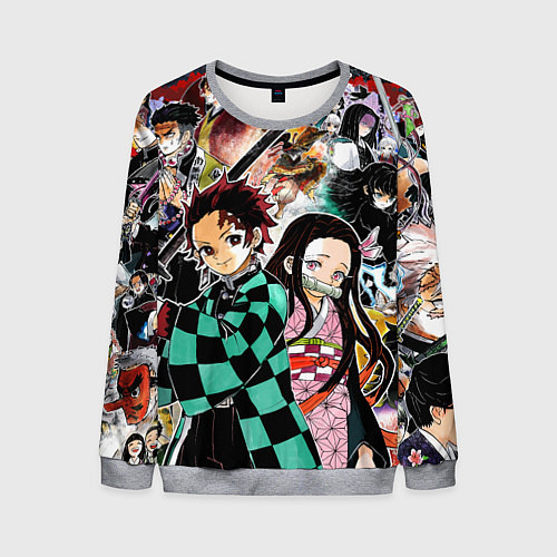 Мужской свитшот Клинок рассекающий демонов / 3D-Меланж – фото 1