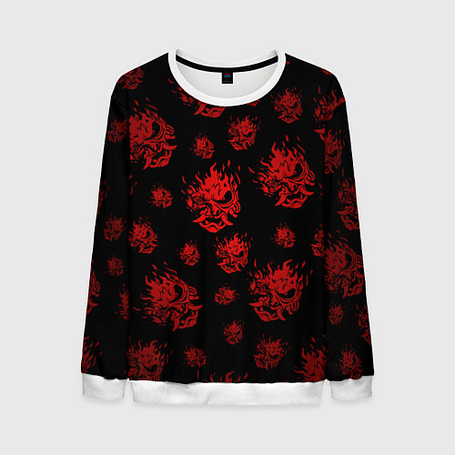 Мужской свитшот Samurai pattern - красный / 3D-Белый – фото 1
