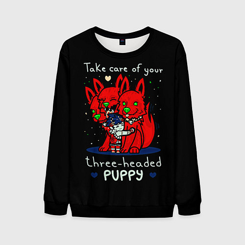 Мужской свитшот Hades Загрей и милый цербер / 3D-Черный – фото 1