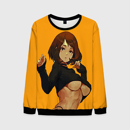 Мужской свитшот Uraraka Ahegao Урарака / 3D-Черный – фото 1