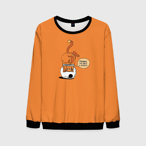 Мужской свитшот Хьюстон, у нас проблемы! / 3D-Черный – фото 1