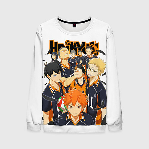 Мужской свитшот ВОЛЕЙБОЛ!! HAIKYUU!! / 3D-Белый – фото 1