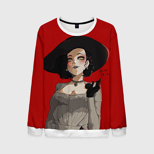 Мужской свитшот Residen Evil Вампирша village / 3D-Белый – фото 1