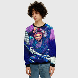 Свитшот мужской Танджиро камадо Клинок Демонов, цвет: 3D-черный — фото 2