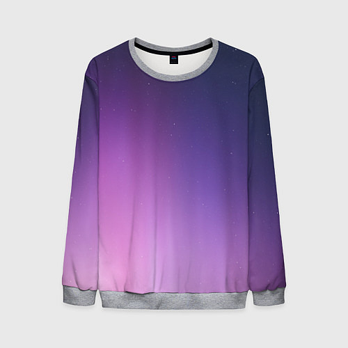 Мужской свитшот Северное сияние фиолетовый / 3D-Меланж – фото 1