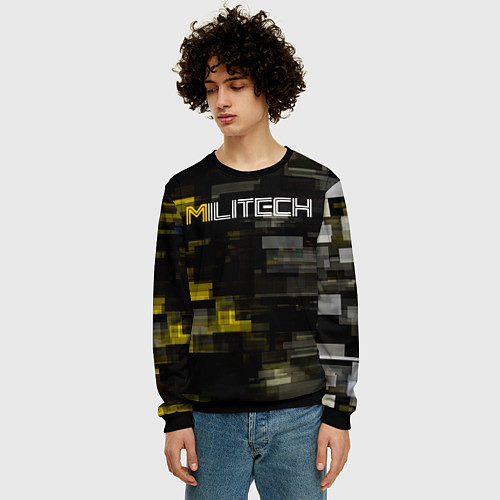 Мужской свитшот MILITECH камуфляж Cyberpunk 2077 / 3D-Черный – фото 3