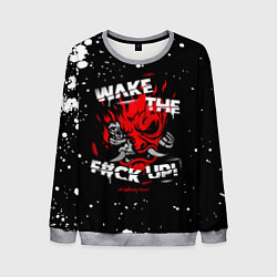Свитшот мужской WAKE THE F CK UP!, цвет: 3D-меланж
