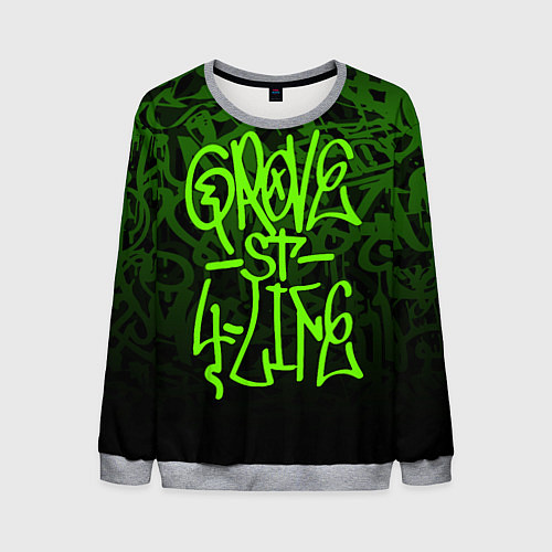 Мужской свитшот ГТА GTA GROVE STREET 4 LIF / 3D-Меланж – фото 1