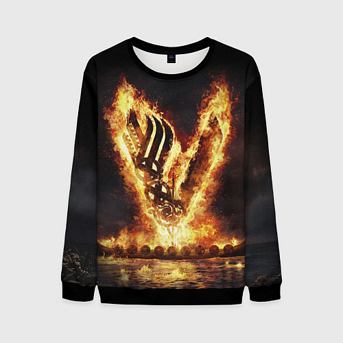 Мужской свитшот ВИКИНГИ VIKINGS V / 3D-Черный – фото 1