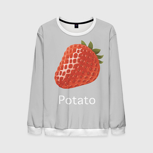 Мужской свитшот Strawberry potatoes / 3D-Белый – фото 1