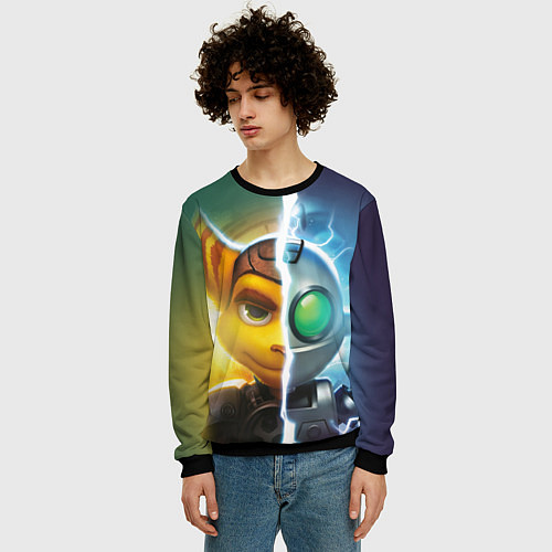 Мужской свитшот Рэтчет и Кланr / 3D-Черный – фото 3