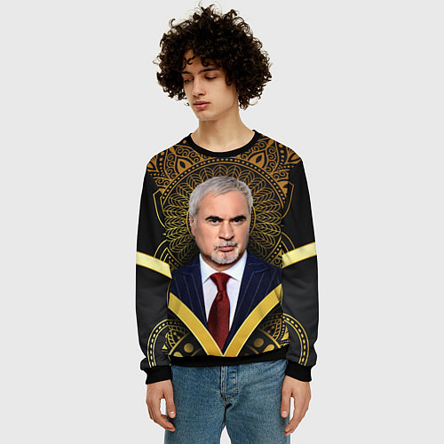 Мужской свитшот Валерий Меладзе золото мандала / 3D-Черный – фото 3