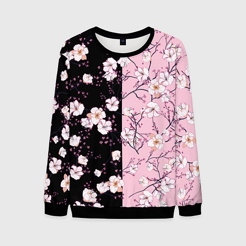 Мужской свитшот САКУРА SAKURA ВИШНЯ / 3D-Черный – фото 1