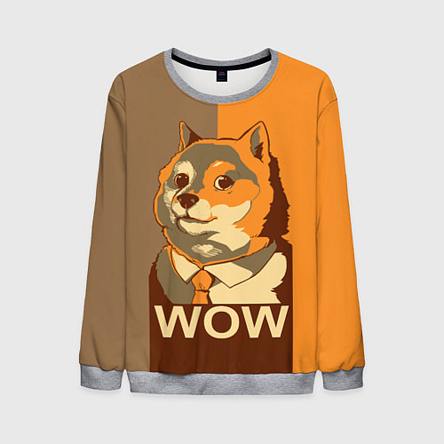 Мужской свитшот Doge Wow / 3D-Меланж – фото 1