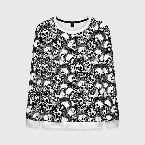 Мужской свитшот Punks not Dead / 3D-Белый – фото 1