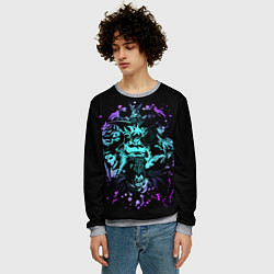 Свитшот мужской Герои аниме, цвет: 3D-меланж — фото 2